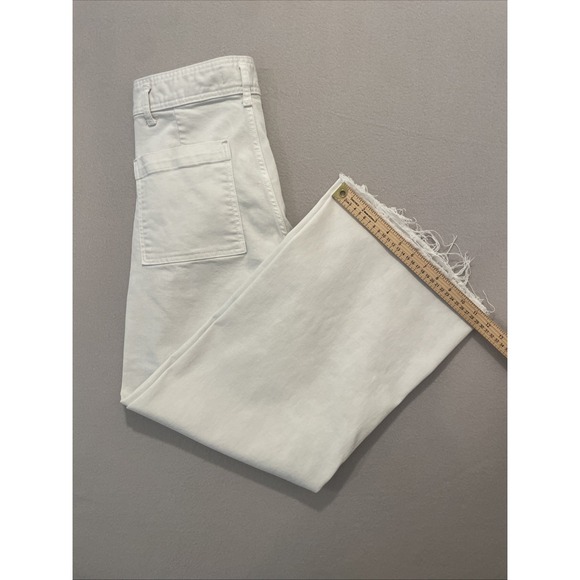 Zara The Sailor High Waisted Wide Leg Jeans Women's Sz 8 White EUC Fast Ship - Picture 6 of 6